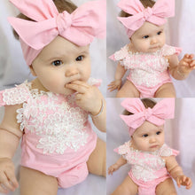 Load image into Gallery viewer, 2 PCS Newborn Infant Baby Girls sleeveless Rompers
